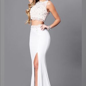 White Formal Two Piece Dress
